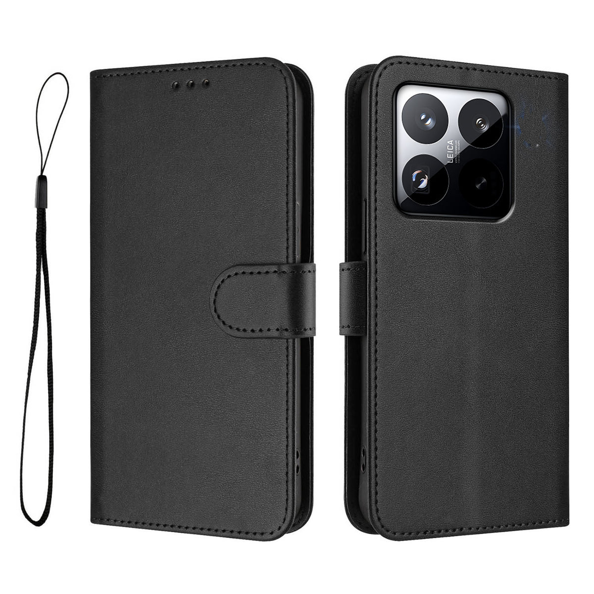For Xiaomi 15T Wallet Case RFID Blocking Calf Texture Leather Stand Phone Cover with Strap