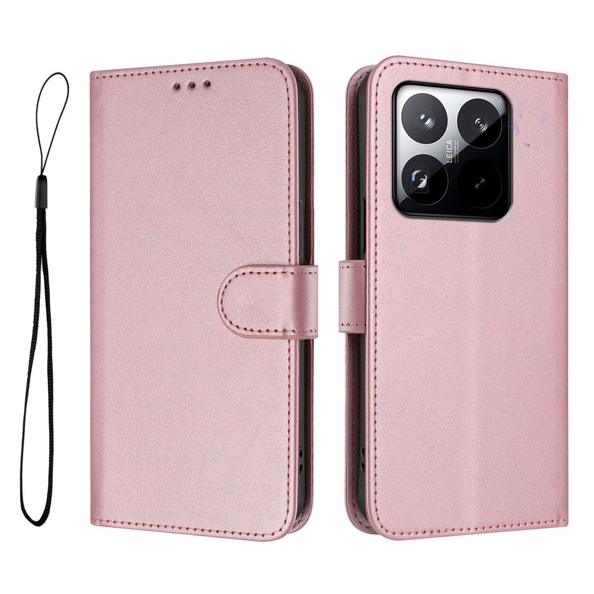 For Xiaomi 15T Wallet Case RFID Blocking Calf Texture Leather Stand Phone Cover with Strap