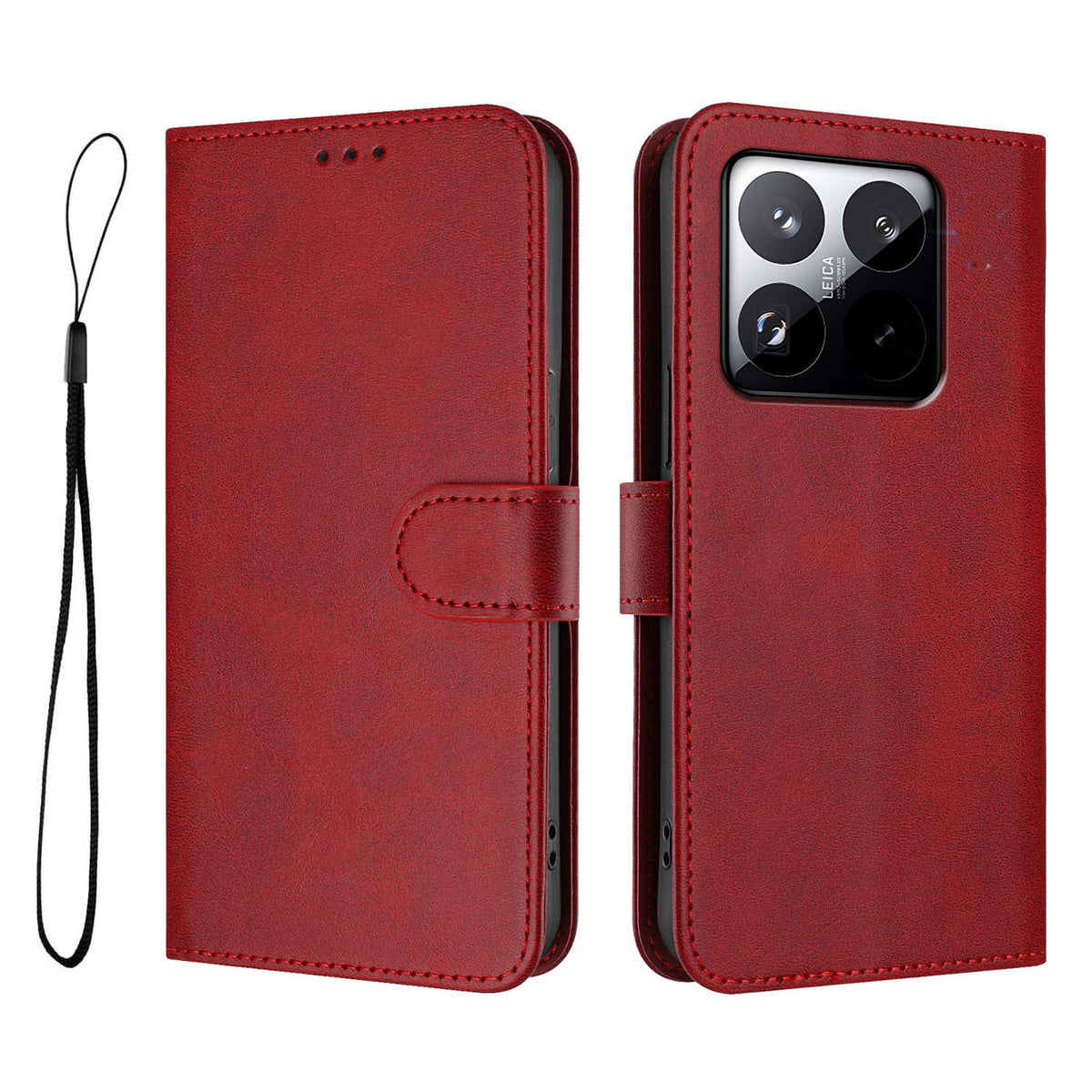 For Xiaomi 15T Wallet Case RFID Blocking Calf Texture Leather Stand Phone Cover with Strap