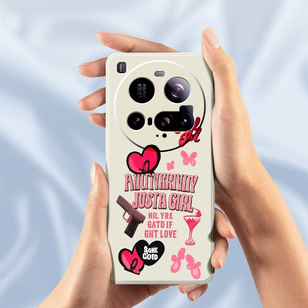 For Xiaomi 15 Ultra Case Pink Elements Pattern Printing Straight Edge TPU Phone Back Cover
