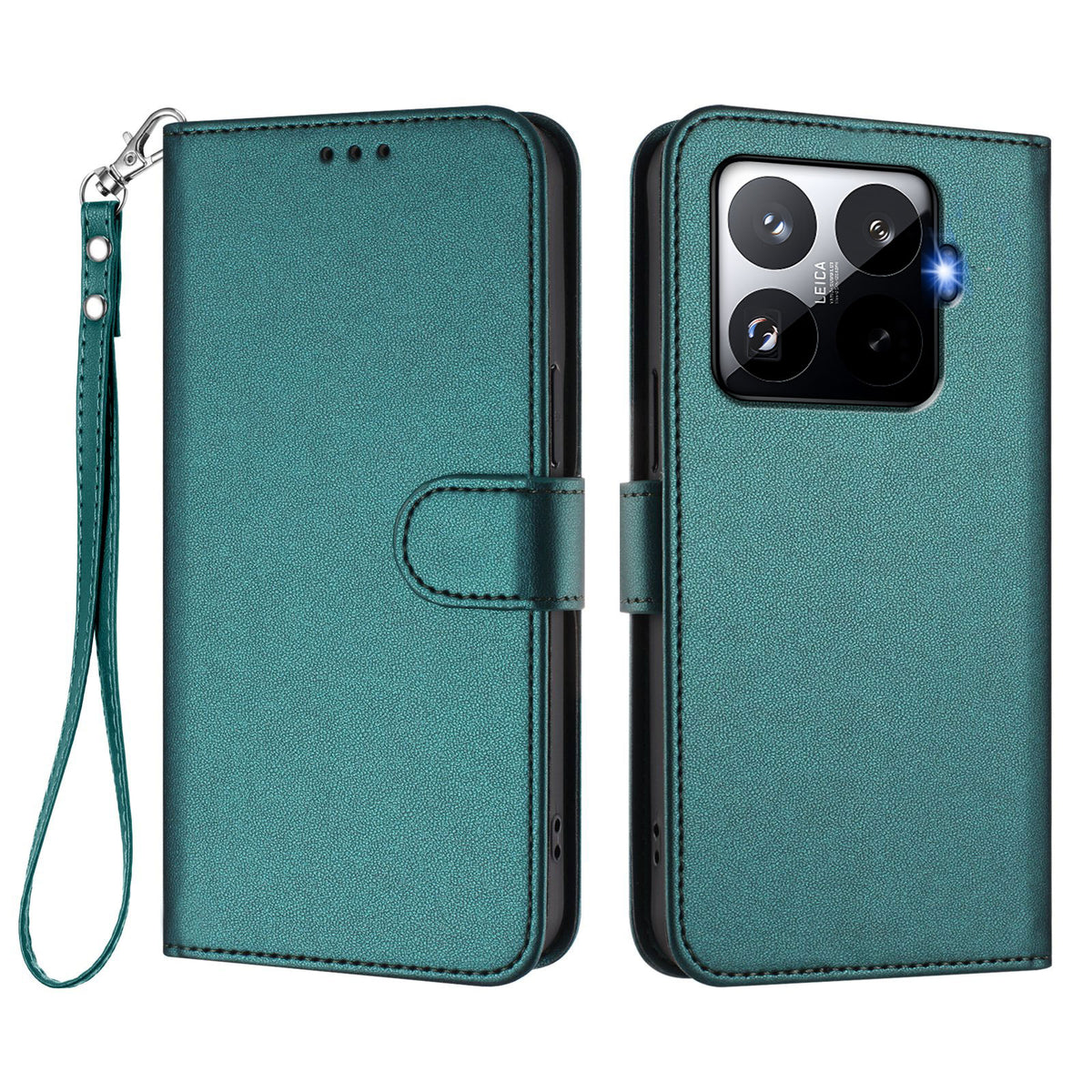 For Xiaomi 15T Pro Leather Case Wallet Stand Phone Cover with Wrist Strap
