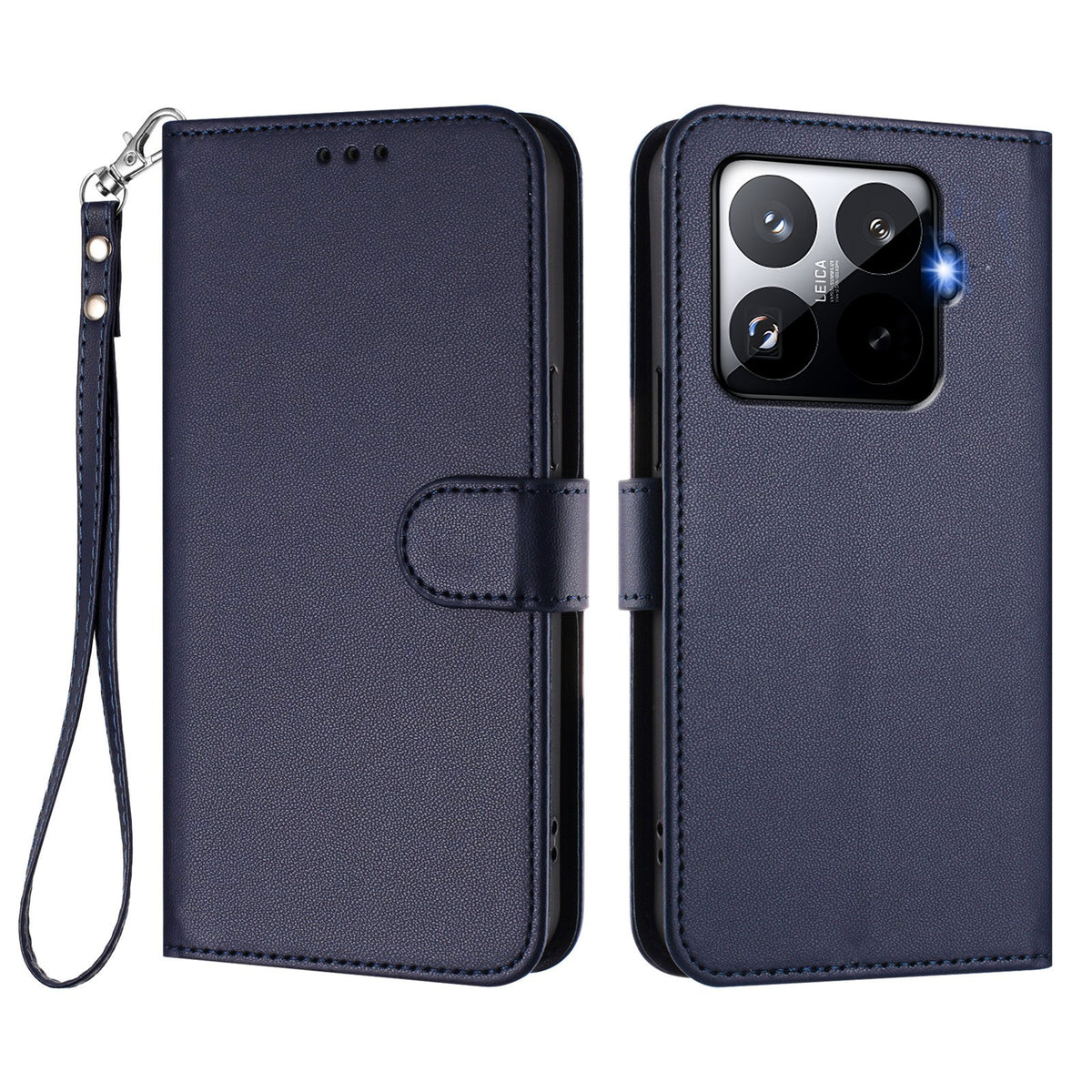 For Xiaomi 15T Pro Leather Case Wallet Stand Phone Cover with Wrist Strap