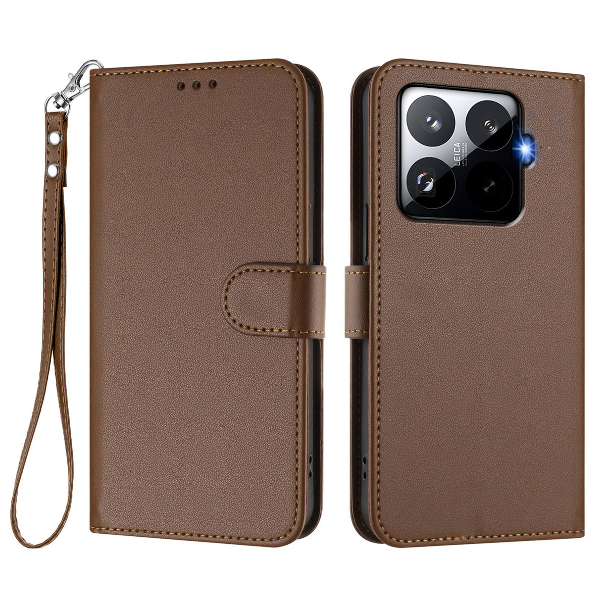 For Xiaomi 15T Pro Leather Case Wallet Stand Phone Cover with Wrist Strap