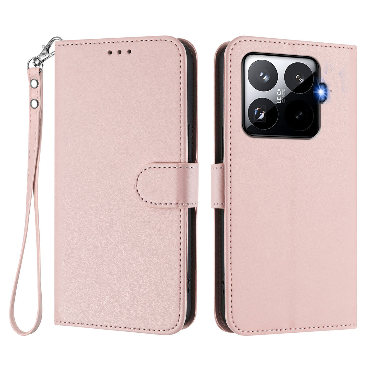 For Xiaomi 15T Pro Leather Case Wallet Stand Phone Cover with Wrist Strap