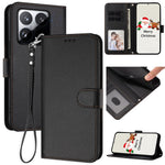 For Xiaomi 15T Leather Case Wallet Stand Phone Cover with Wrist Strap