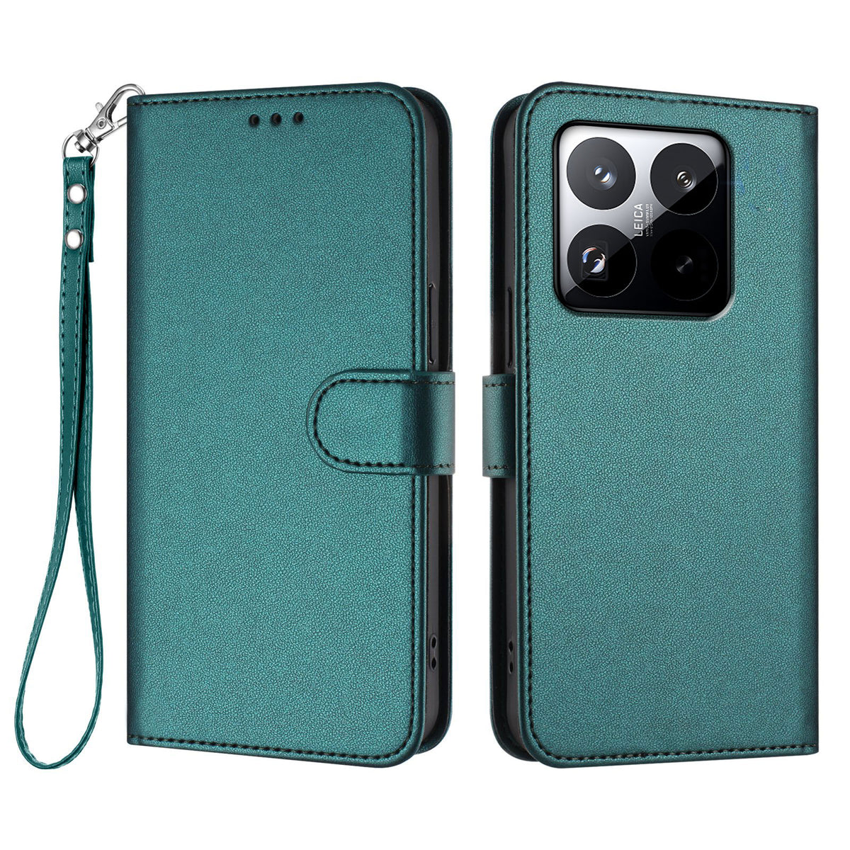 For Xiaomi 15T Leather Case Wallet Stand Phone Cover with Wrist Strap
