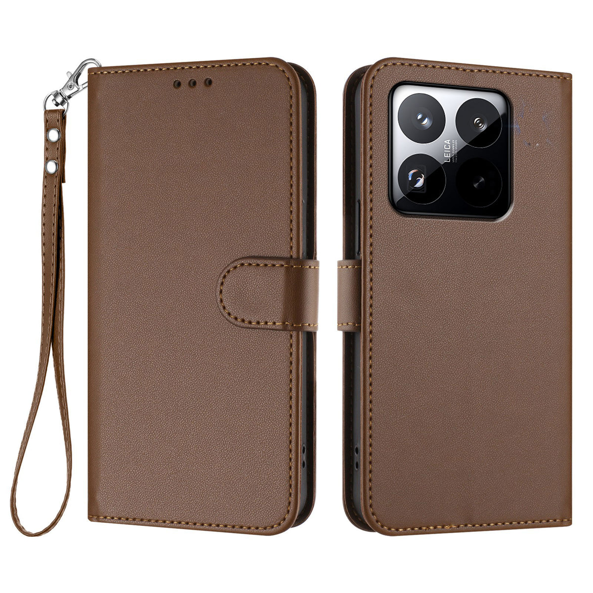 For Xiaomi 15T Leather Case Wallet Stand Phone Cover with Wrist Strap