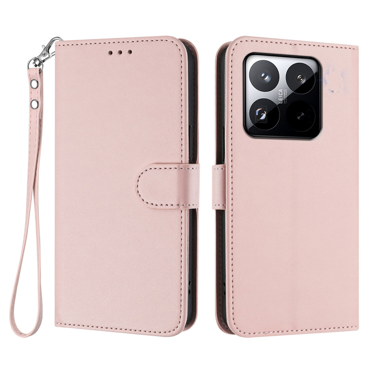 For Xiaomi 15T Leather Case Wallet Stand Phone Cover with Wrist Strap