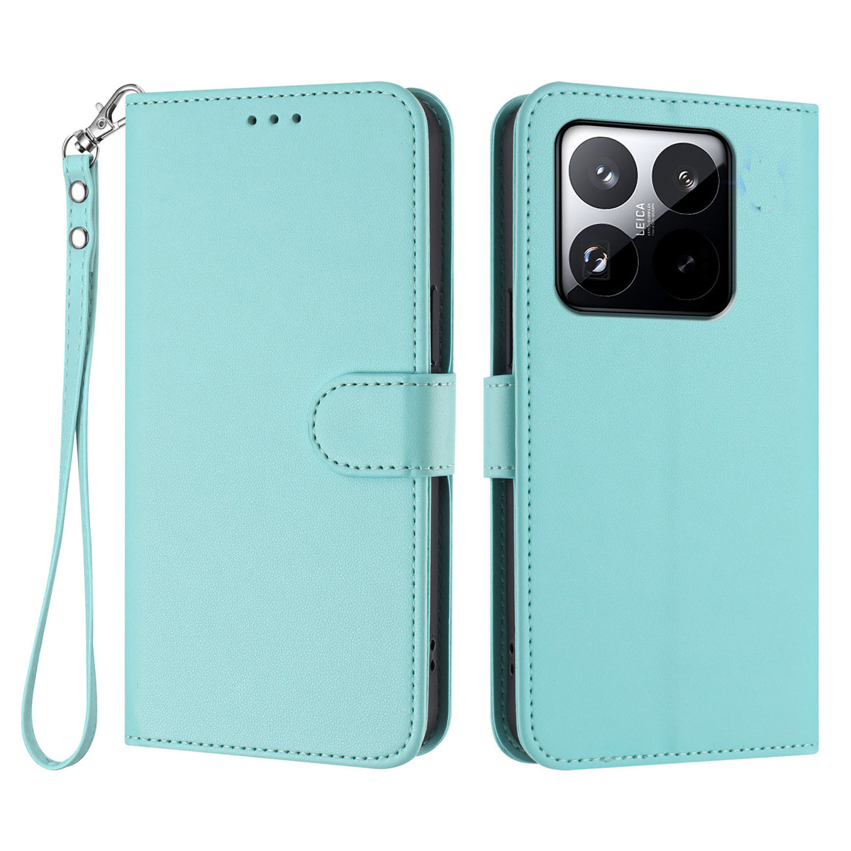 For Xiaomi 15T Leather Case Wallet Stand Phone Cover with Wrist Strap