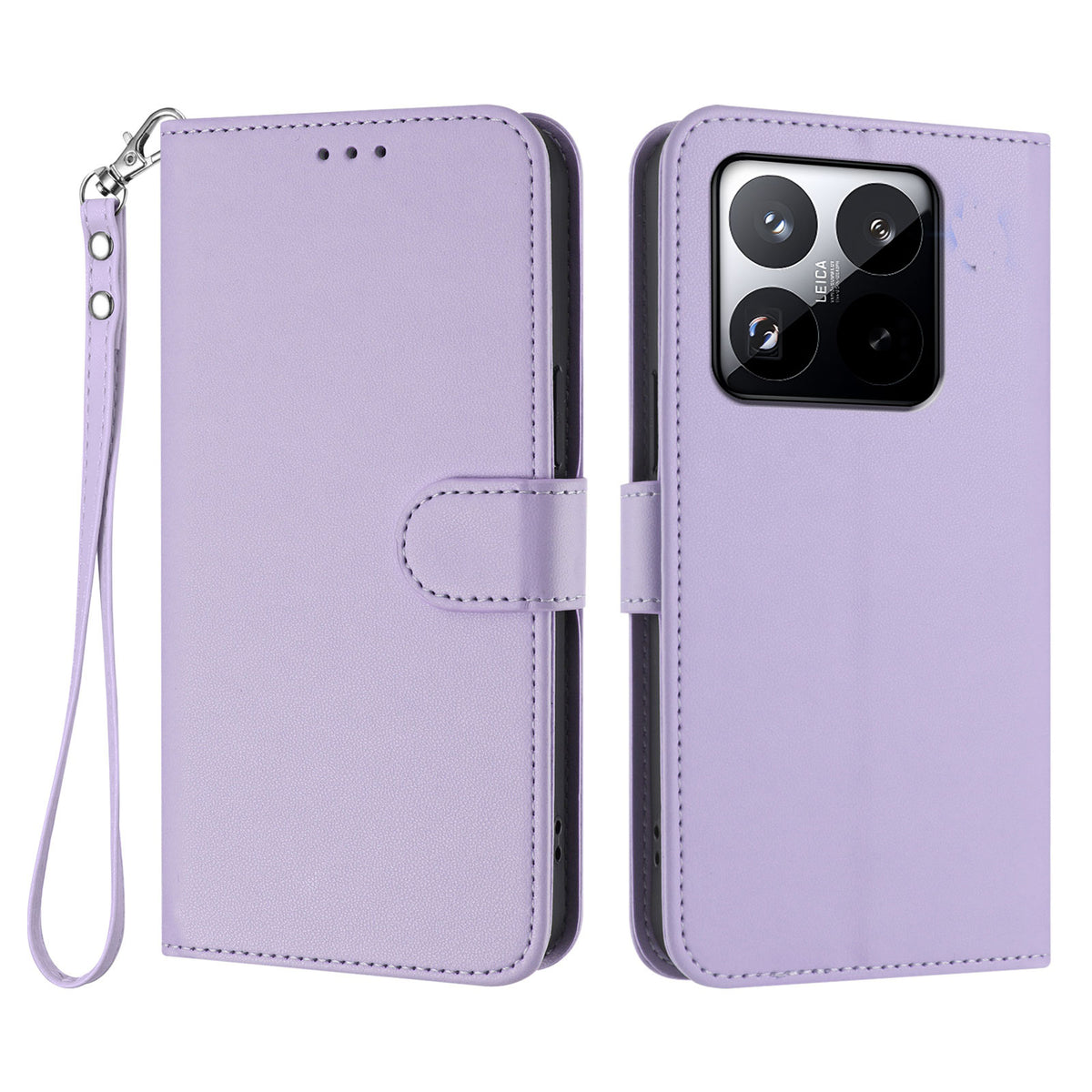 For Xiaomi 15T Leather Case Wallet Stand Phone Cover with Wrist Strap