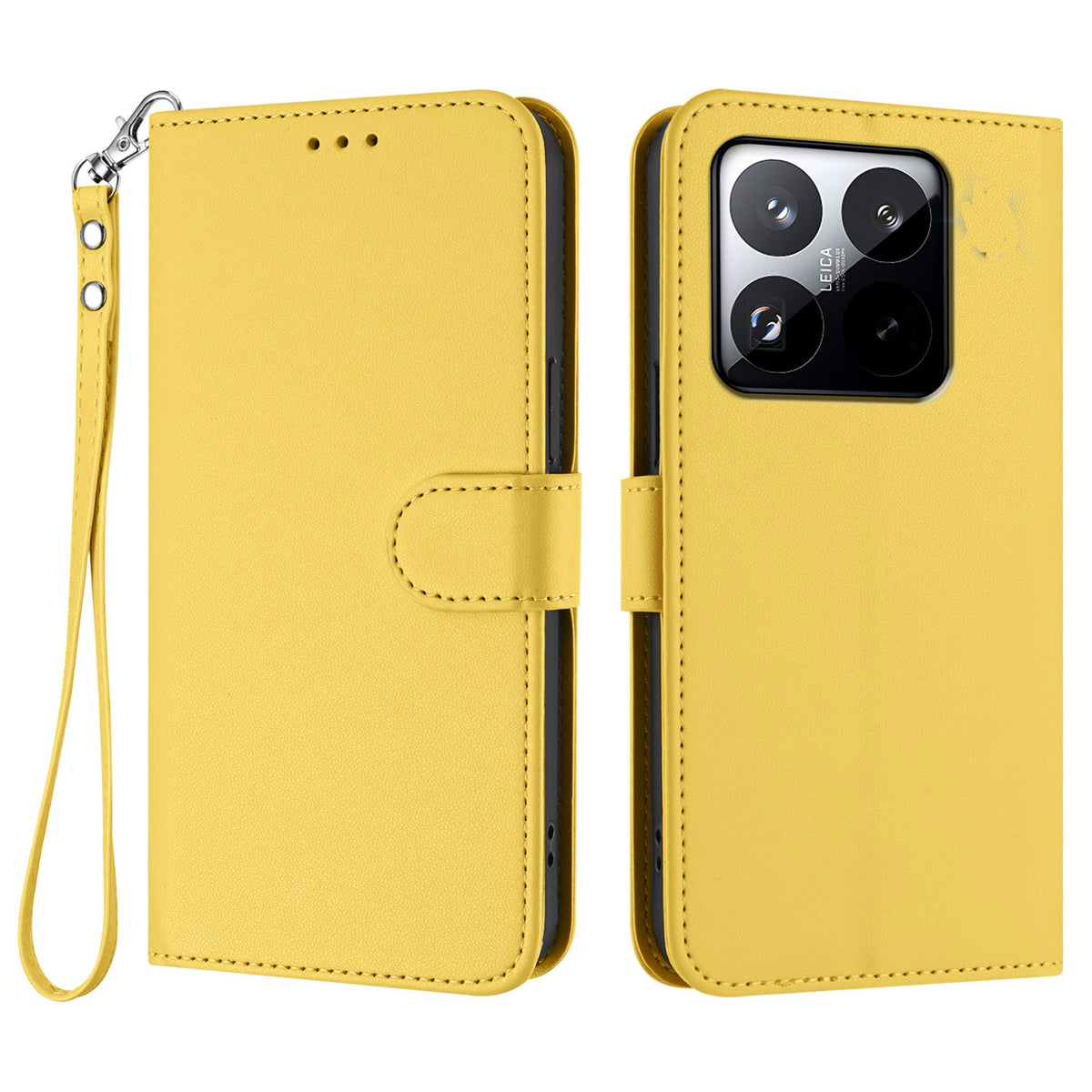 For Xiaomi 15T Leather Case Wallet Stand Phone Cover with Wrist Strap