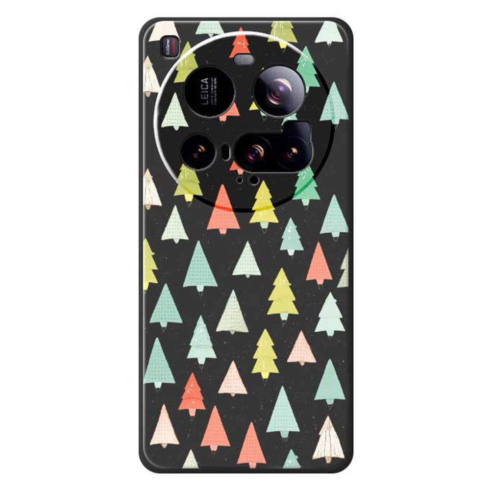 For Xiaomi 15 Ultra Case Colorful Trees Pattern Printing Straight Edge TPU Phone Back Cover