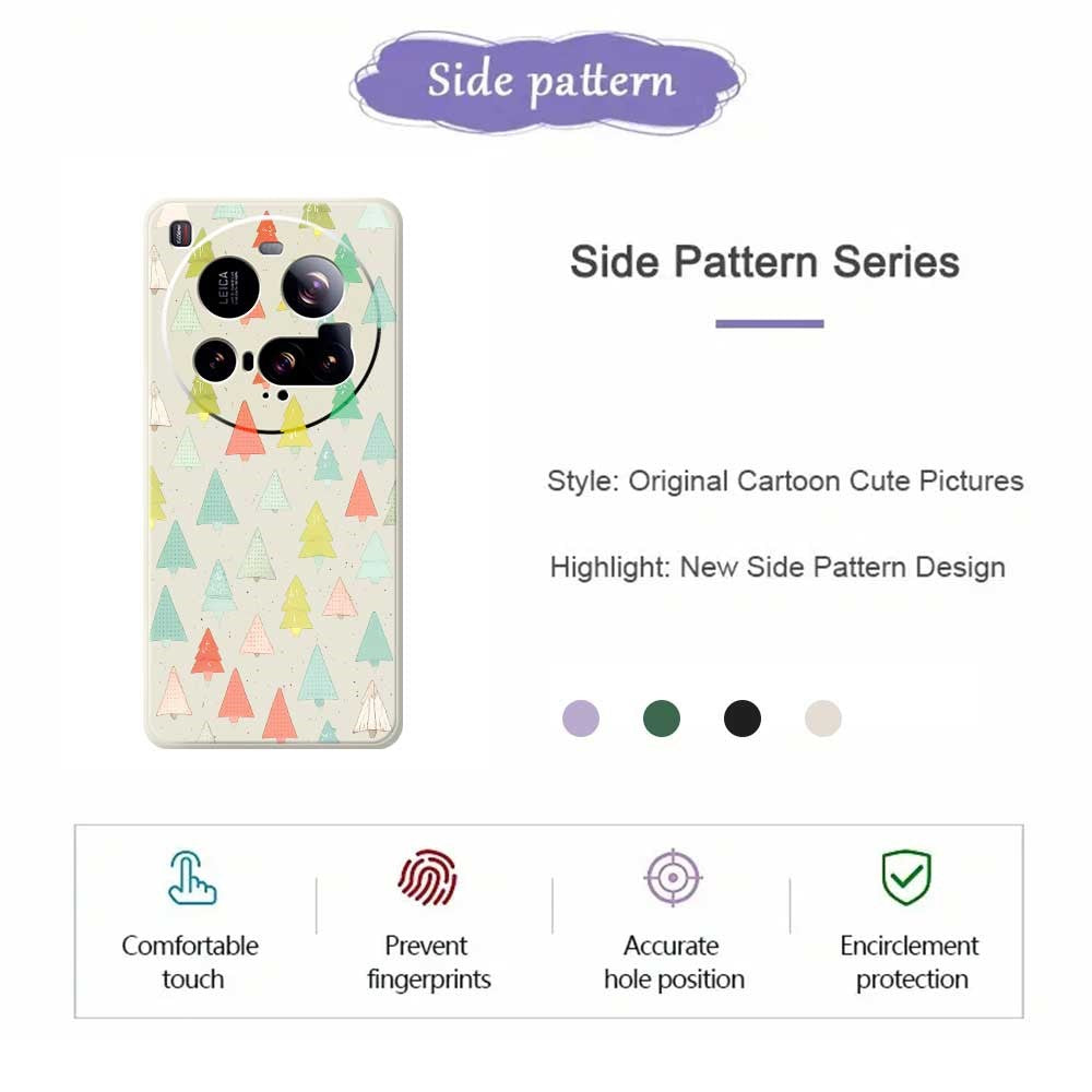 For Xiaomi 15 Ultra Case Colorful Trees Pattern Printing Straight Edge TPU Phone Back Cover