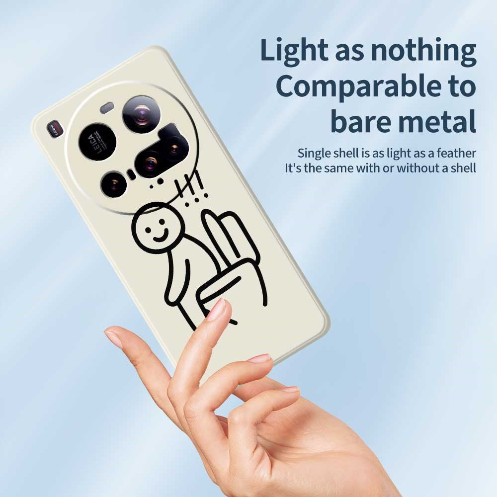 Xiaomi 15 Ultra-mobilcover med Stickman-toalettmönster, tryck, rak TPU-kant, mobilbaksida