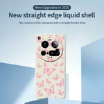 Xiaomi 15 Ultra-cover med lyserødt sommerfuglemønster og lige kant, TPU-cover