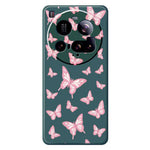 Xiaomi 15 Ultra-cover med lyserødt sommerfuglemønster og lige kant, TPU-cover