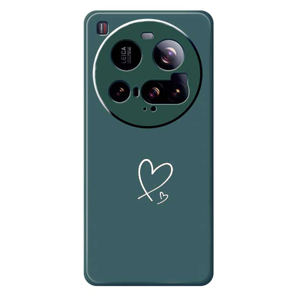 Skal till Xiaomi 15 Ultra med vitt kärleksmönster och rak kant i TPU-fodral.