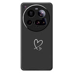 Skal till Xiaomi 15 Ultra med vitt kärleksmönster och rak kant i TPU-fodral.