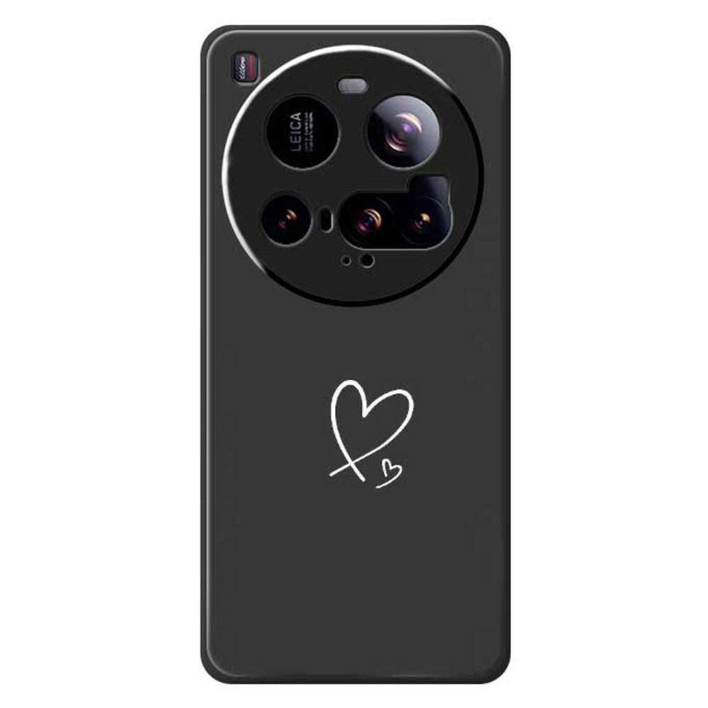 Skal till Xiaomi 15 Ultra med vitt kärleksmönster och rak kant i TPU-fodral.