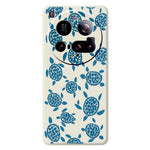 For Xiaomi 15 Ultra Case Blue Turtle Pattern Printing Straight Edge TPU Phone Back Cover