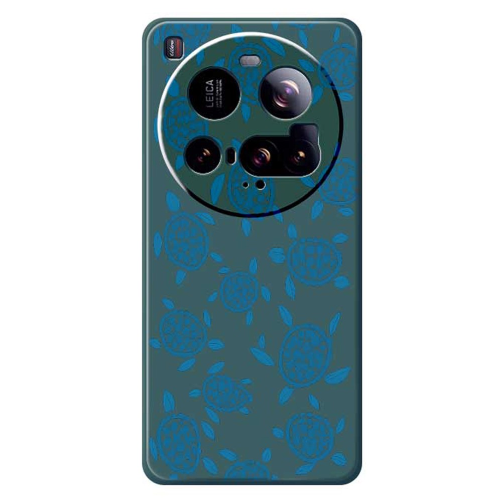 For Xiaomi 15 Ultra Case Blue Turtle Pattern Printing Straight Edge TPU Phone Back Cover
