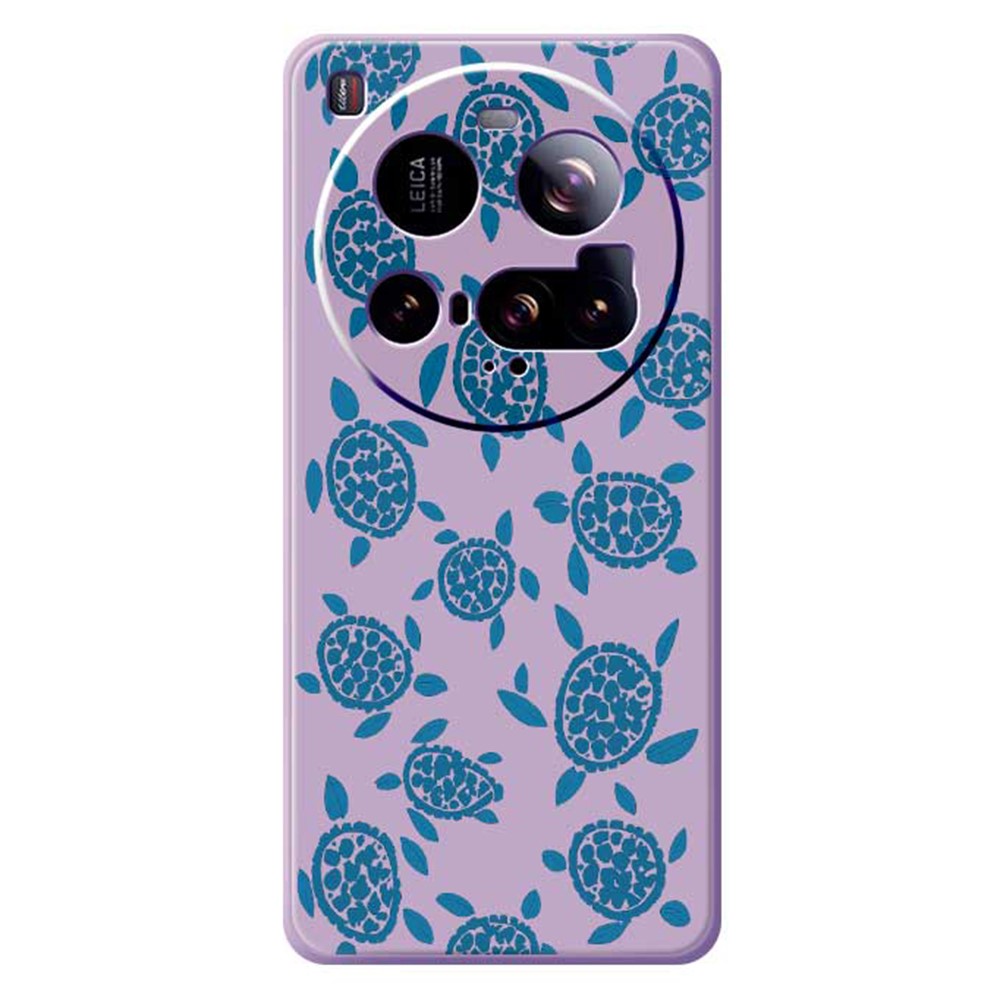For Xiaomi 15 Ultra Case Blue Turtle Pattern Printing Straight Edge TPU Phone Back Cover