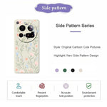 Xiaomi 15 Ultra-skal med rosa blått blommönster och rak kant i TPU-fodral