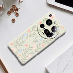 Xiaomi 15 Ultra-skal med rosa blått blommönster och rak kant i TPU-fodral
