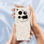 Xiaomi 15 Ultra-skal med litet blommönster och rak kant i TPU-fodral