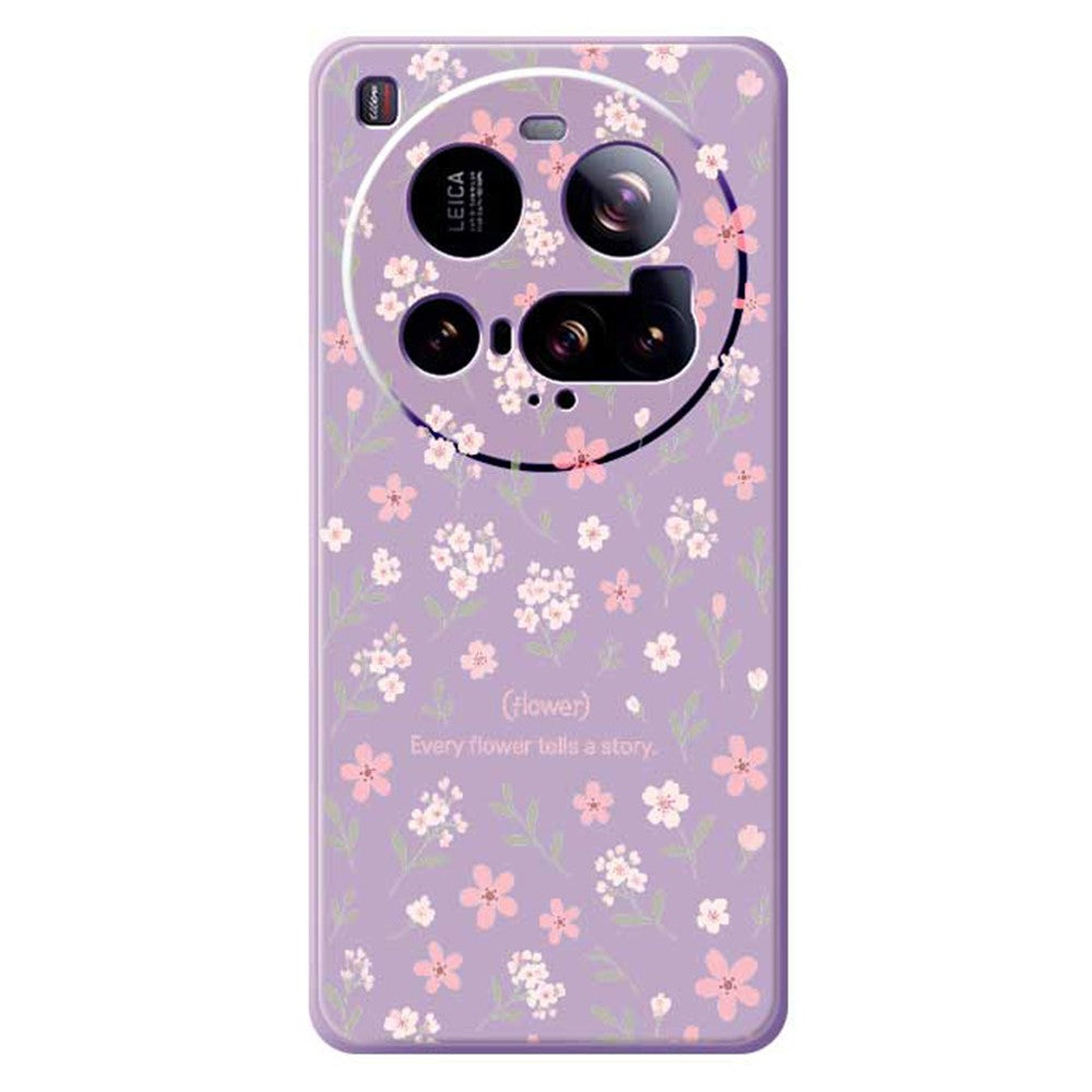 Xiaomi 15 Ultra-skal med litet blommönster och rak kant i TPU-fodral