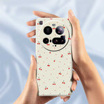 For Xiaomi 15 Ultra Case Red Cherry Pattern Printing Straight Edge TPU Phone Back Cover