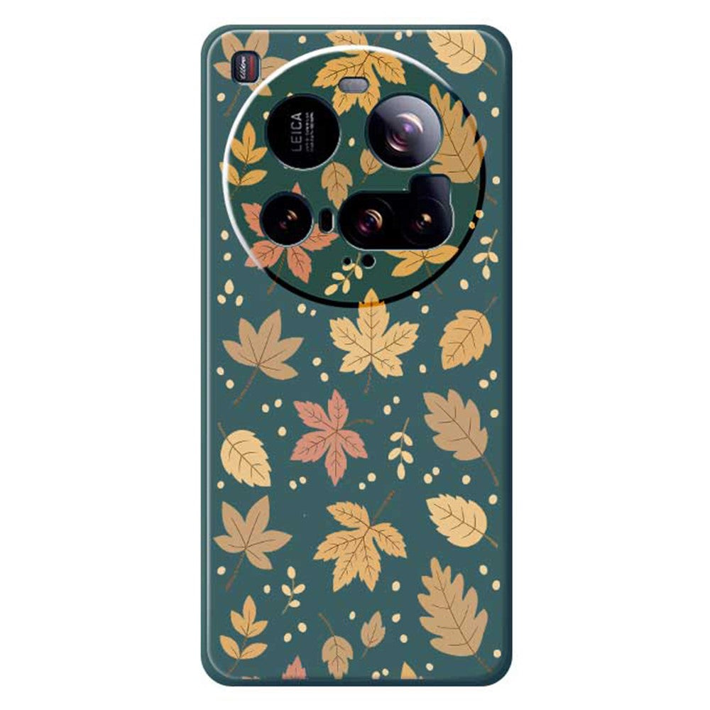 For Xiaomi 15 Ultra Case Leaves Pattern Printing Straight Edge TPU Phone Back Cover