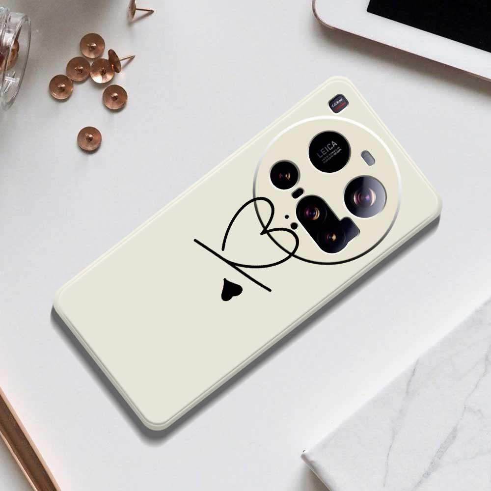 Xiaomi 15 Ultra-skal svart kärleksmönster tryck rak kant TPU mobilbaksida