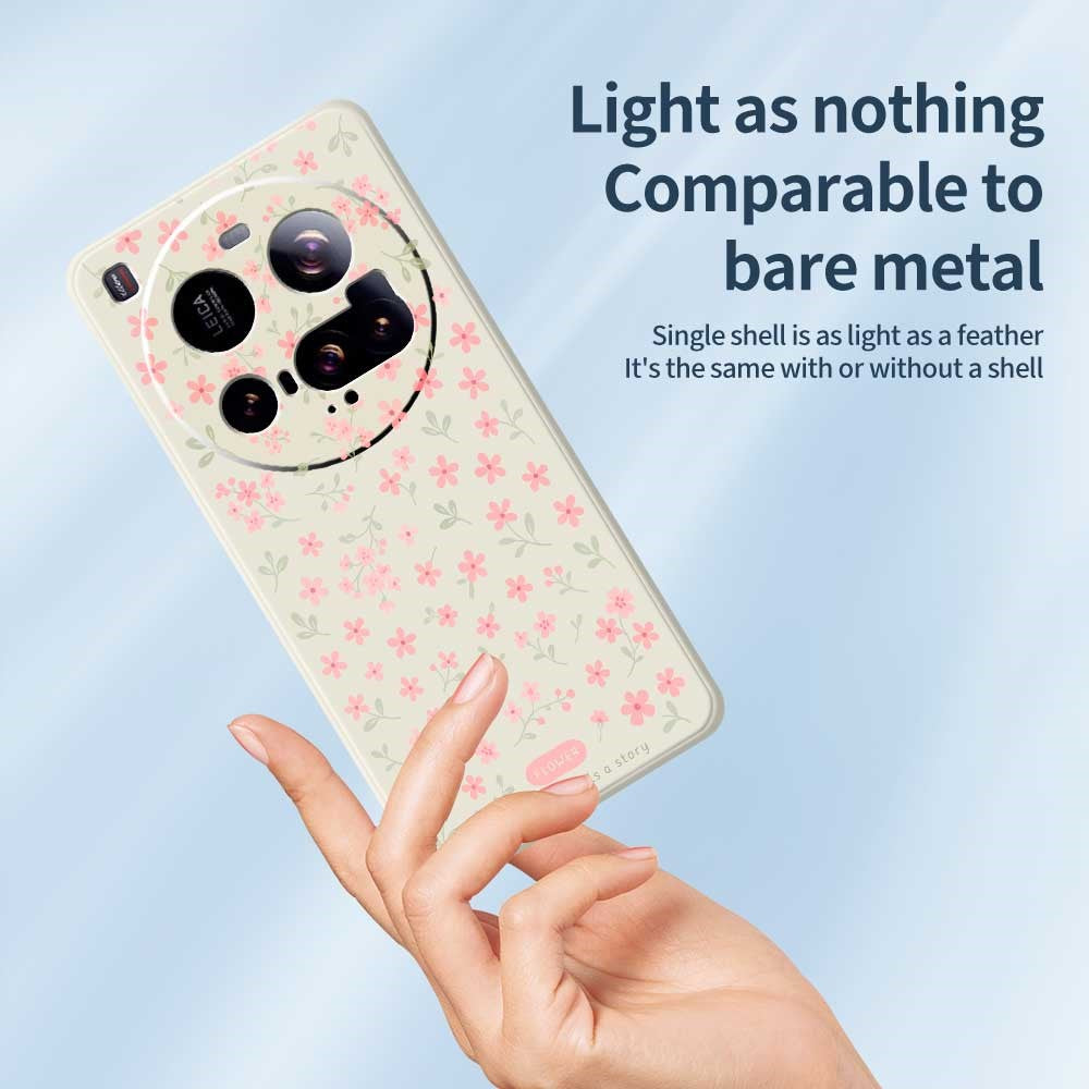 For Xiaomi 15 Ultra Case Pink Small Flowers Pattern Printing Straight Edge TPU Phone Back Cover