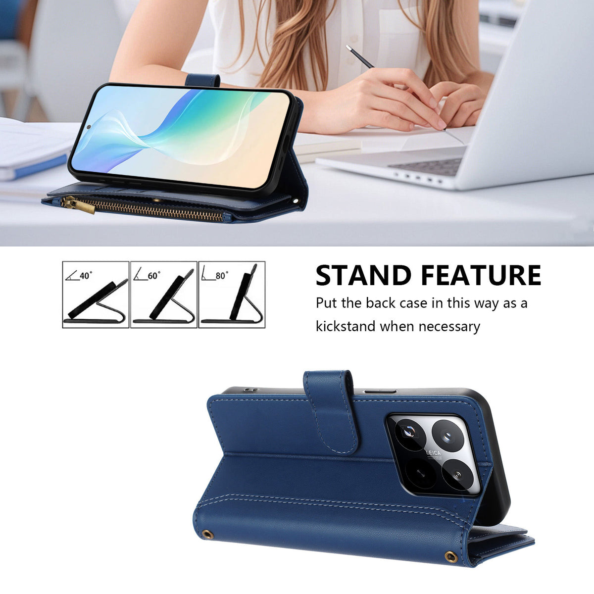 For Xiaomi 15T Leather Case 9 Card Slots Zipper Wallet Stand Phone Cover with Wrist Strap