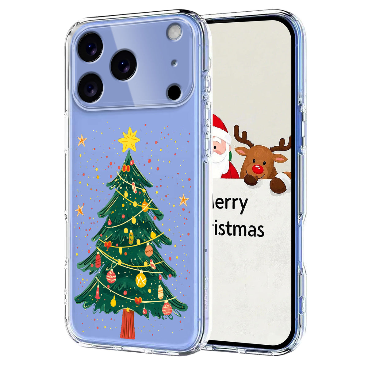 For iPhone 17 Pro Case Christmas Themed Pattern Printing TPU Phone Back Cover