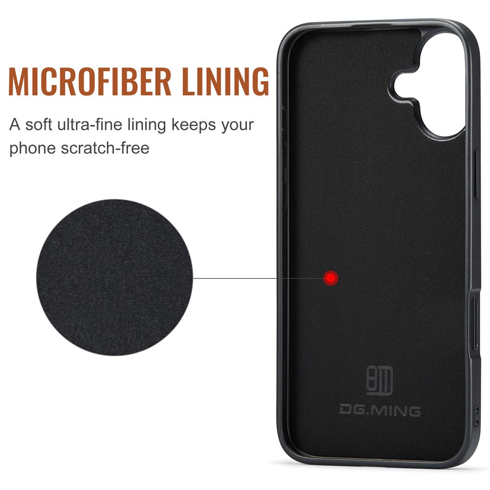 DG.MING M2-serien til iPhone 17 etui PU + PC + TPU telefoncover Aftagelig pung