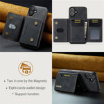 DG.MING M2-serien til iPhone 17 etui PU + PC + TPU telefoncover Aftagelig pung