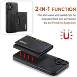 DG.MING M2-serien til iPhone 17 etui PU + PC + TPU telefoncover Aftagelig pung