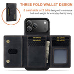 DG.MING M2 Series for iPhone 18 Pro / 17 Pro Case PU + PC + TPU Phone Cover Detachable Wallet