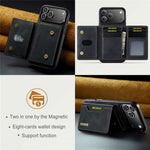 DG.MING M2 Series for iPhone 18 Pro / 17 Pro Case PU + PC + TPU Phone Cover Detachable Wallet