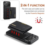 DG.MING M2 Series for iPhone 18 Pro / 17 Pro Case PU + PC + TPU Phone Cover Detachable Wallet