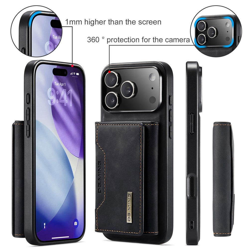 DG.MING M2 Series for iPhone 18 Pro / 17 Pro Case PU + PC + TPU Phone Cover Detachable Wallet