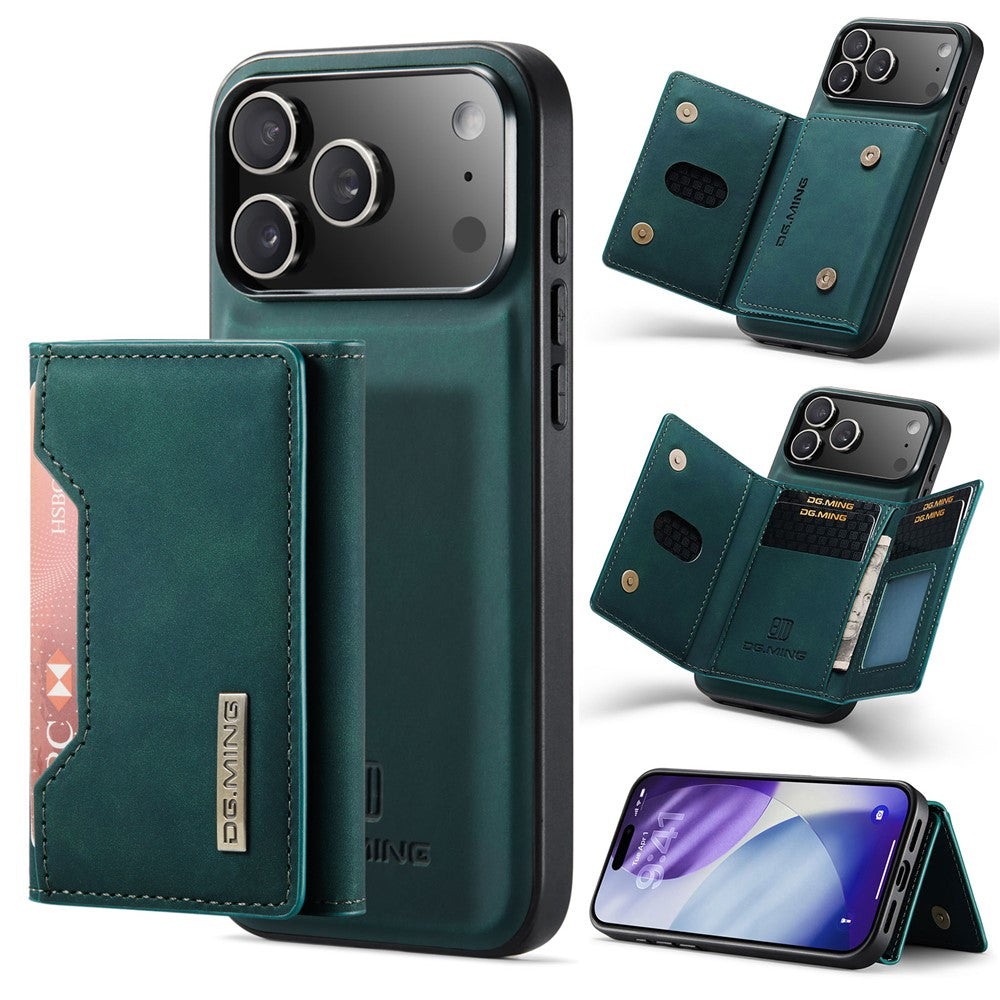 DG.MING M2 Series for iPhone 18 Pro / 17 Pro Case PU + PC + TPU Phone Cover Detachable Wallet