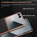 AZNS For Samsung Galaxy Z Flip7 5G Case Electroplating Crocodile Texture PU + PC Phone Cover