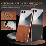 AZNS For Samsung Galaxy Z Flip7 5G Case Electroplating Crocodile Texture PU + PC Phone Cover