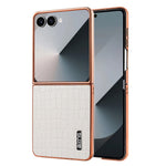 AZNS For Samsung Galaxy Z Flip7 5G Case Electroplating Crocodile Texture PU + PC Phone Cover