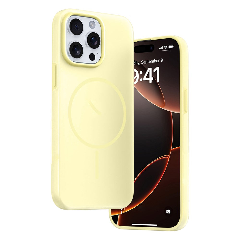 For iPhone 14 Pro Max Case Compatible with MagSafe Ice-Transparent Liquid Silicone + PC Phone Cover