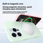For iPhone 14 Pro Max Case Compatible with MagSafe Ice-Transparent Liquid Silicone + PC Phone Cover