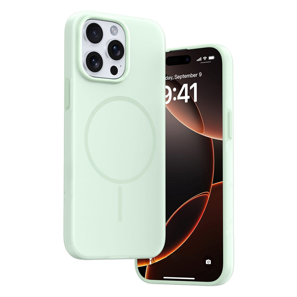 For iPhone 14 Pro Max Case Compatible with MagSafe Ice-Transparent Liquid Silicone + PC Phone Cover
